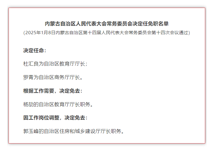 内蒙古最新人事任命，解读与观点阐述揭秘新任领导层动态
